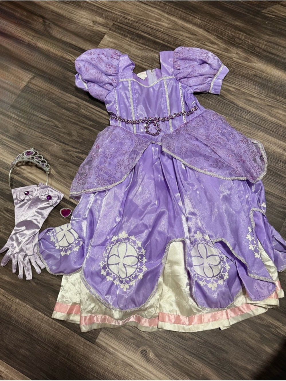 Disney Sofia the First Lavender Princess Gown with Tiara & Gloves